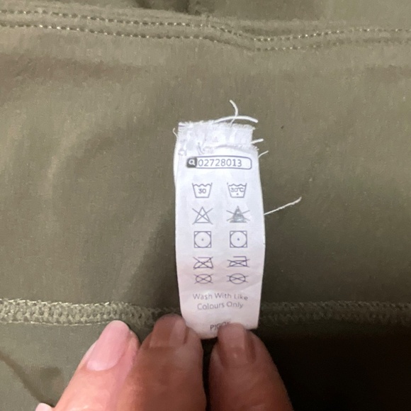 HALARA Olive Green Flare Leg Pull On Trousers Flat Front Back Pockets US Sz XL R - Picture 9 of 10